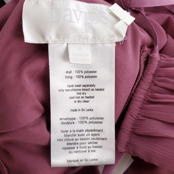 David's Bridal Women Dress Maxi Ven Style Long High Neck Purple Size 8 - NWT - Picture 8 of 9